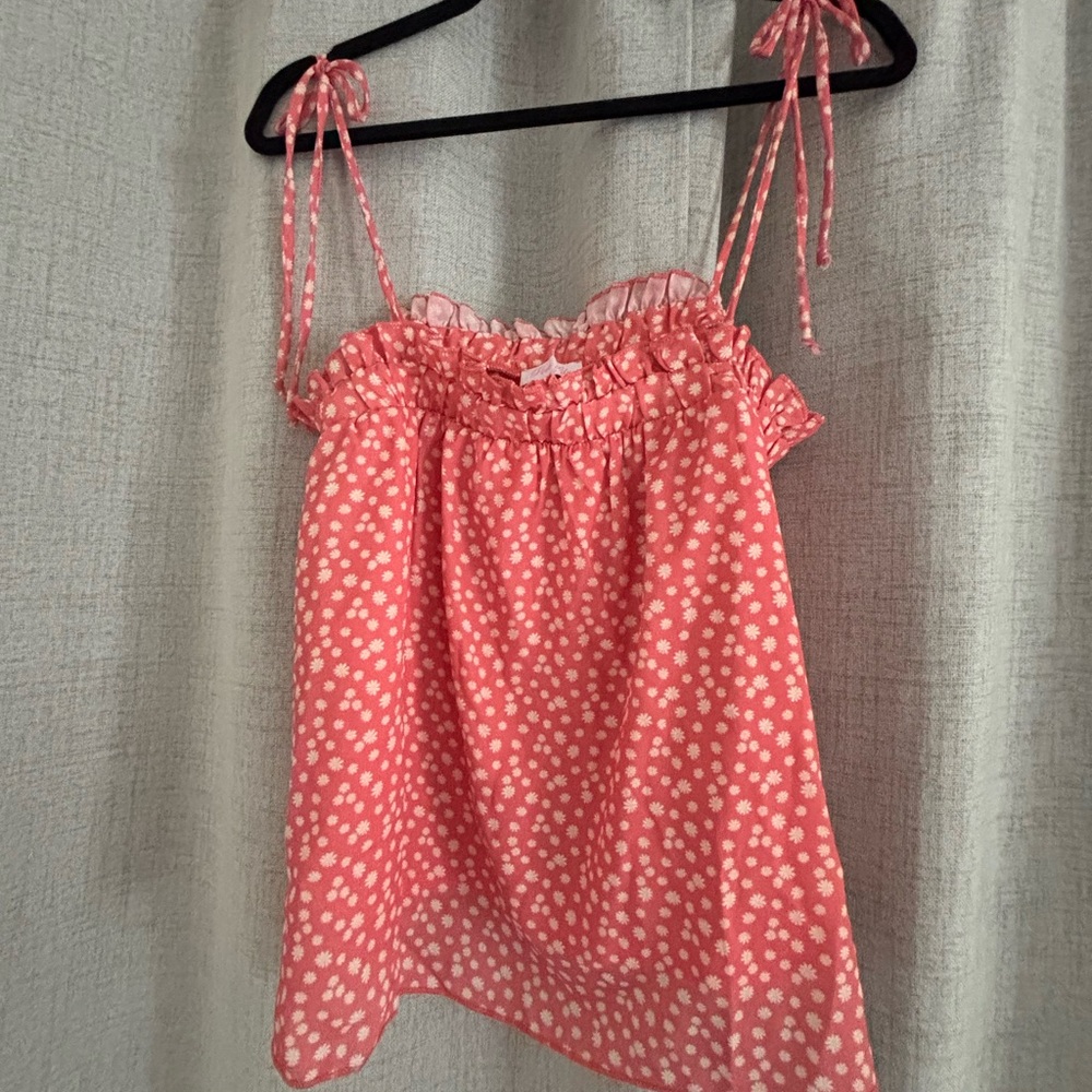 Pink Polka Dot Sleeveless Top